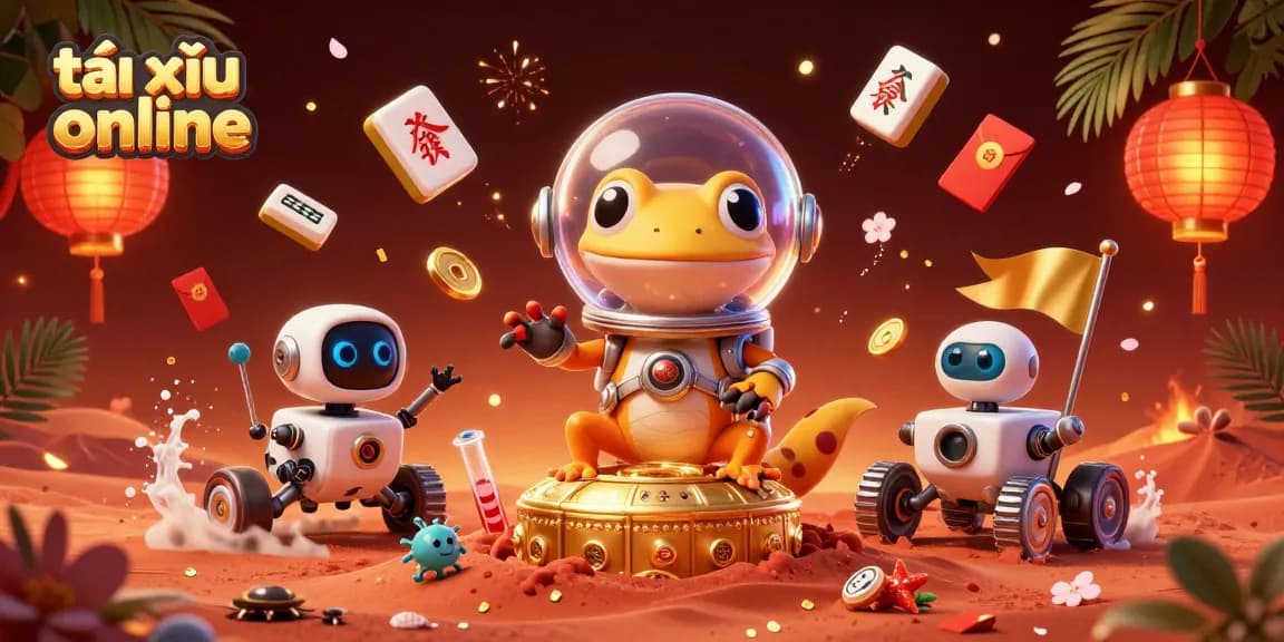 Engage with tài xỉu online strategies under vibrant cosmic casino-themed illustration.