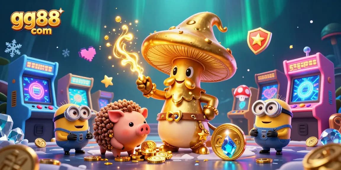 Maximize your wins at gg88 com with an enchanting 3D illustration of gaming treasures and excitement.