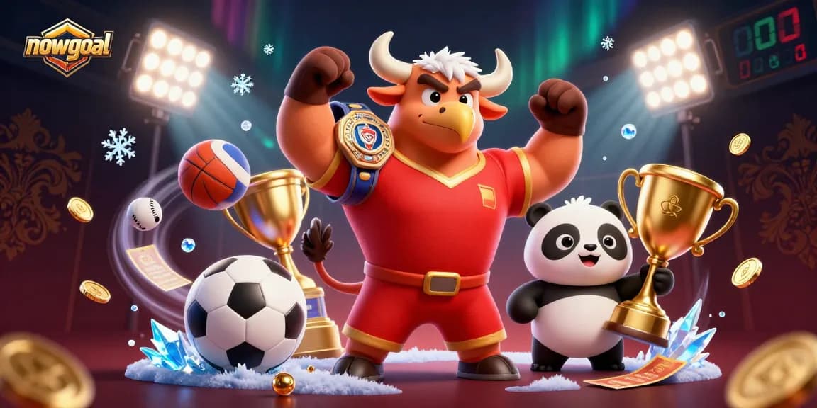 nowgoal offers thrilling sports betting visuals with vibrant characters celebrating victories and dynamic sports elements