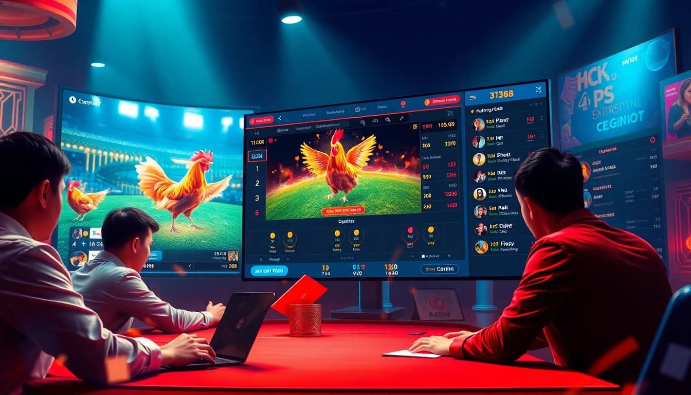 Experience thrilling BJ88 đá gà action in this vibrant online gambling scene featuring live betting and interactive elements.