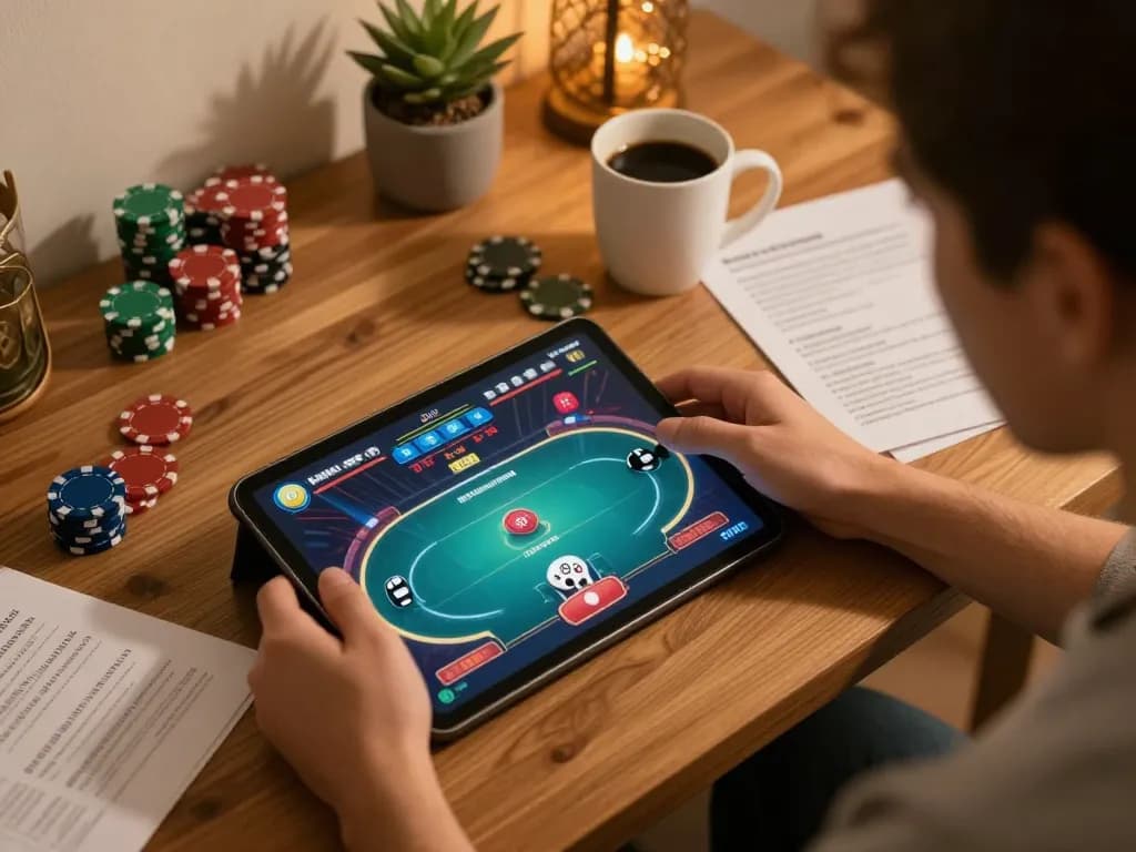 Engaging online poker gaming scene at https://lc88.bio/ showcasing a cozy atmosphere with strategic gameplay.