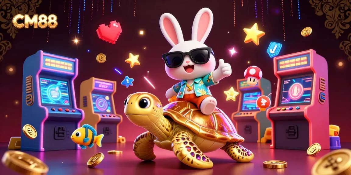 Engage in thrilling gaming adventures with CM88, featuring colorful characters and dynamic casino elements.