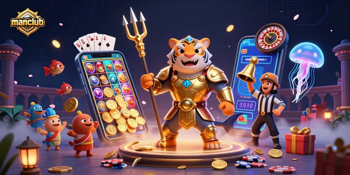 Join the manclub to spin vibrant slots with treasures erupting in a dynamic underwater casino scene.