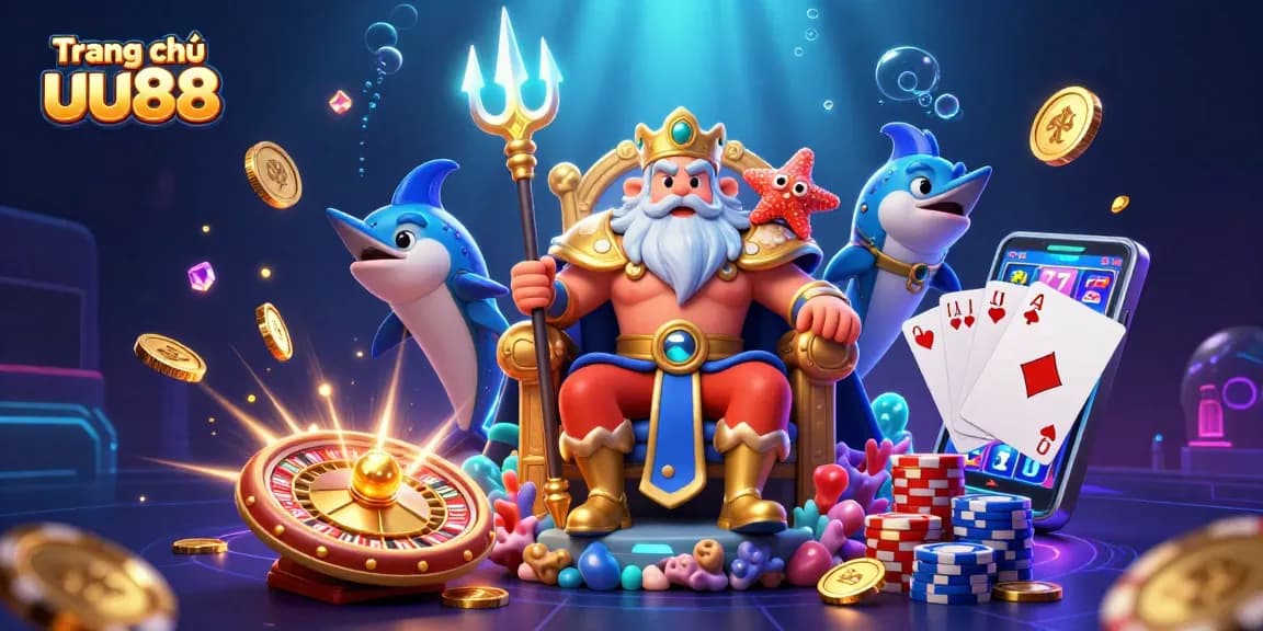 Experience the excitement of gambling with Trang chủ uu88's vibrant casino theme, featuring Neptune and dynamic game elements.