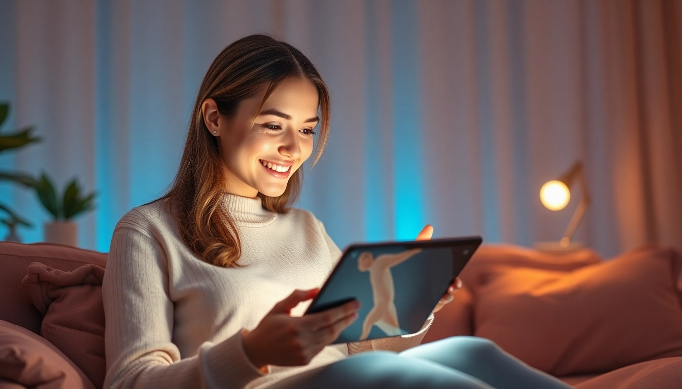 Engaging with girlfriend AI in a cozy digital interaction scene