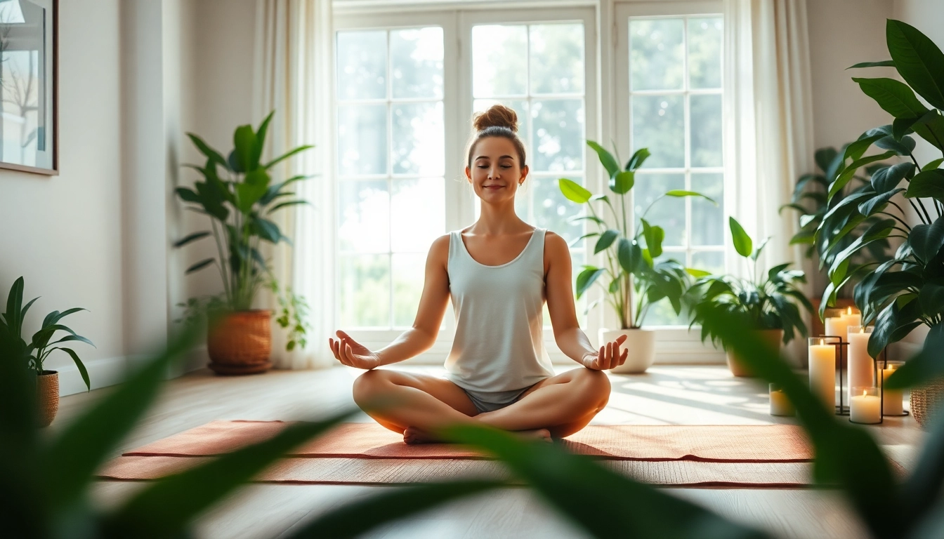 Enhance emotional wellbeing through serene meditation practice in a tranquil indoor setting.