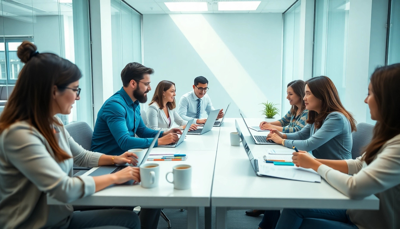 Individuals collaboratively completing the eta application uk in a bright office.