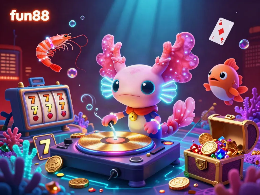 Spin to win at fun88 with vibrant 3D characters vibing in an underwater casino!