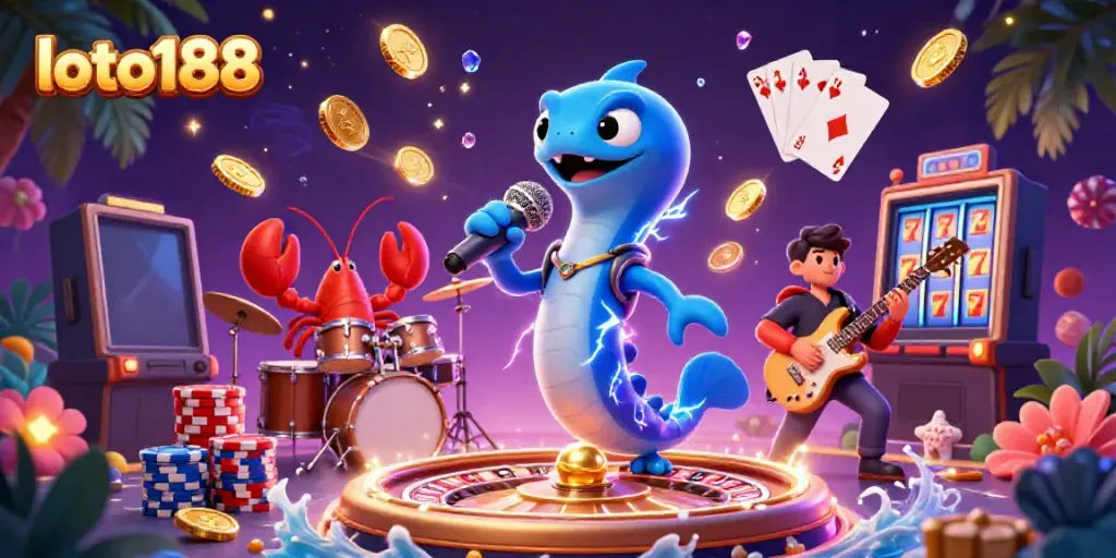 Experience vibrant underwater gaming with loto188, featuring lively characters and dynamic casino elements.