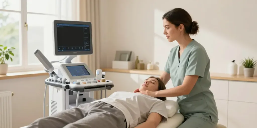 Ultraschalltherapie bei PhysioFit Kauz mit modernster Technik und entspannendem Ambiente.