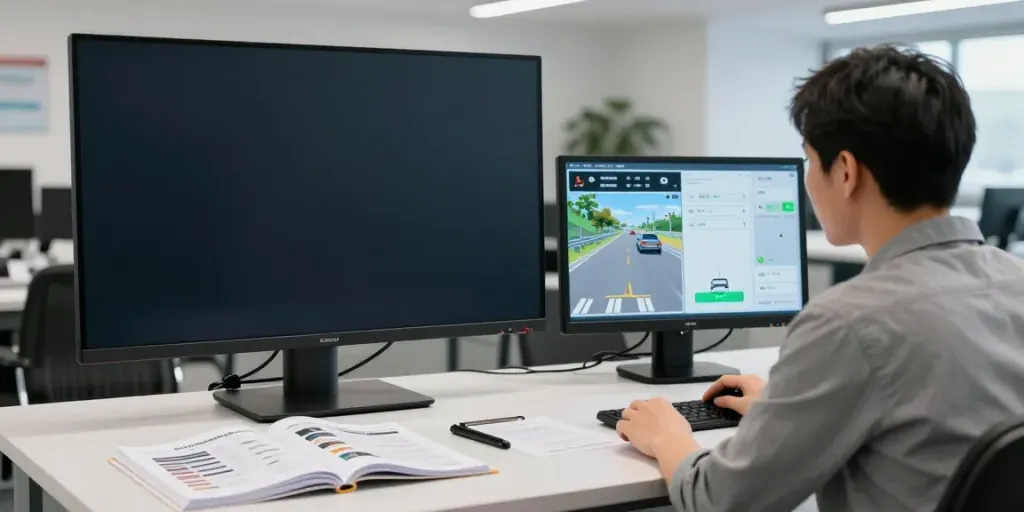 Fahrlehrer in Zürich unterrichten mit modernen Fahrzeugen und unterstützender Software für effektive Fahrstunden.