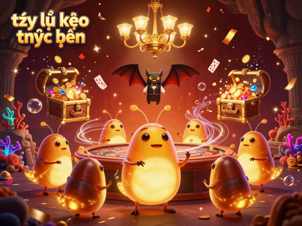 Enjoy the excitement of tỷ lệ kèo trực tuyến with 3D glowworms lighting a vibrant cave casino scene.