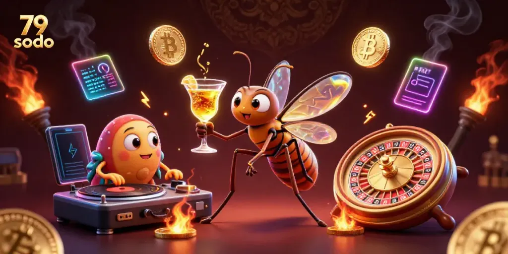 Engage in high-stakes fun with 79 sodo as cartoon characters illuminate the vibrant casino scene.