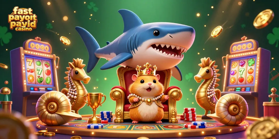 Experience fast payouts at the fast payout payid casino with vibrant 3D characters and casino elements.