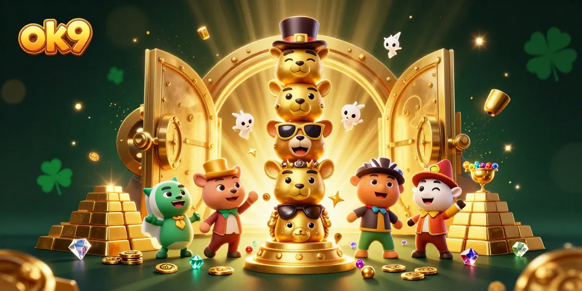 Experience the thrill of gaming with OK9 as a totem transforms within a vibrant casino scene.